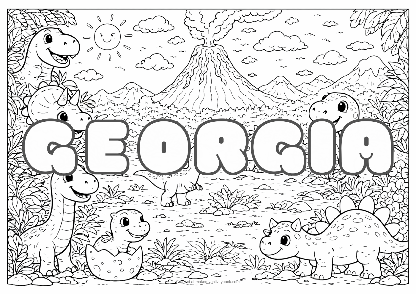 Georgia dinosaur colouring sheet