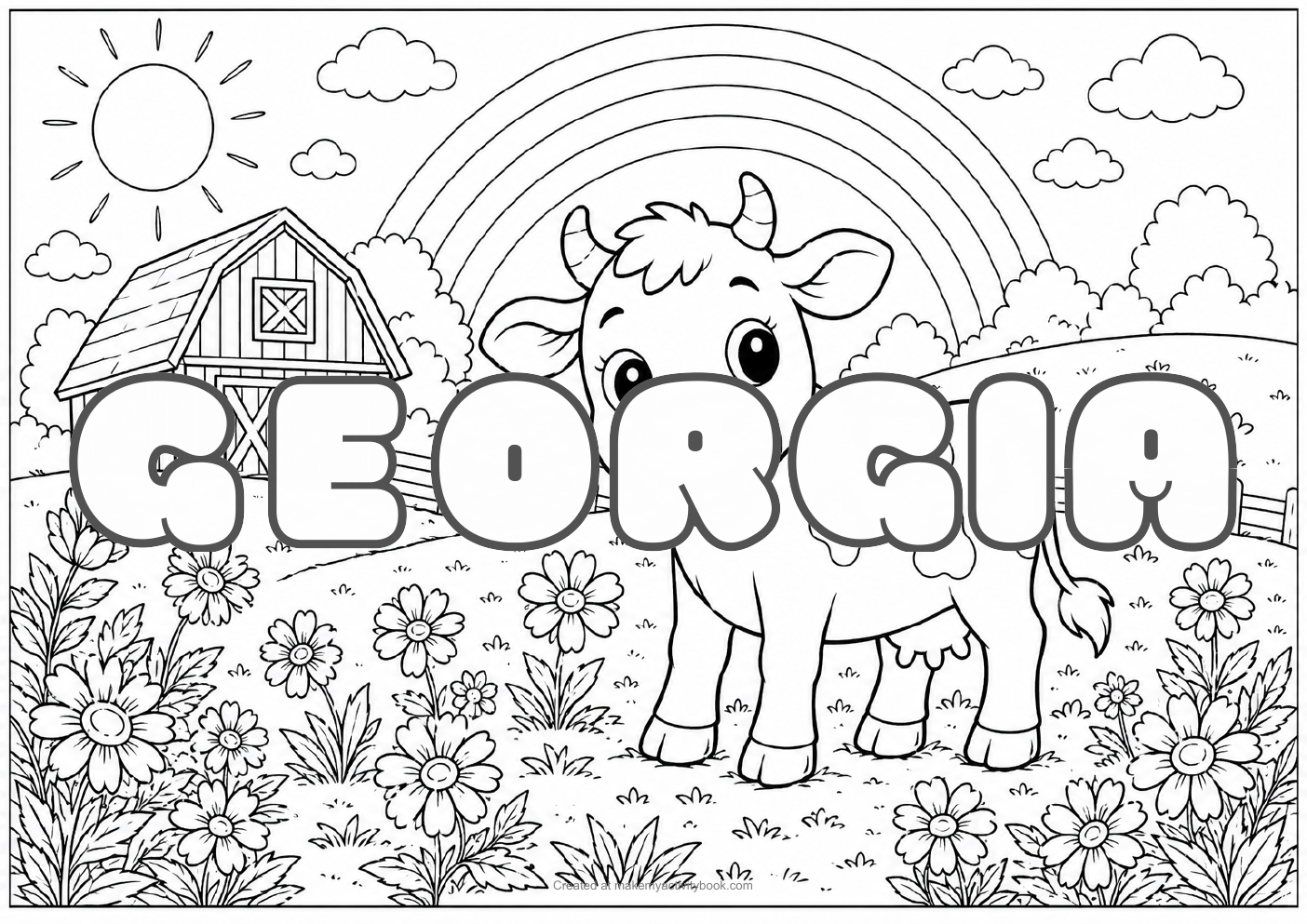 Georgia farm colouring sheet