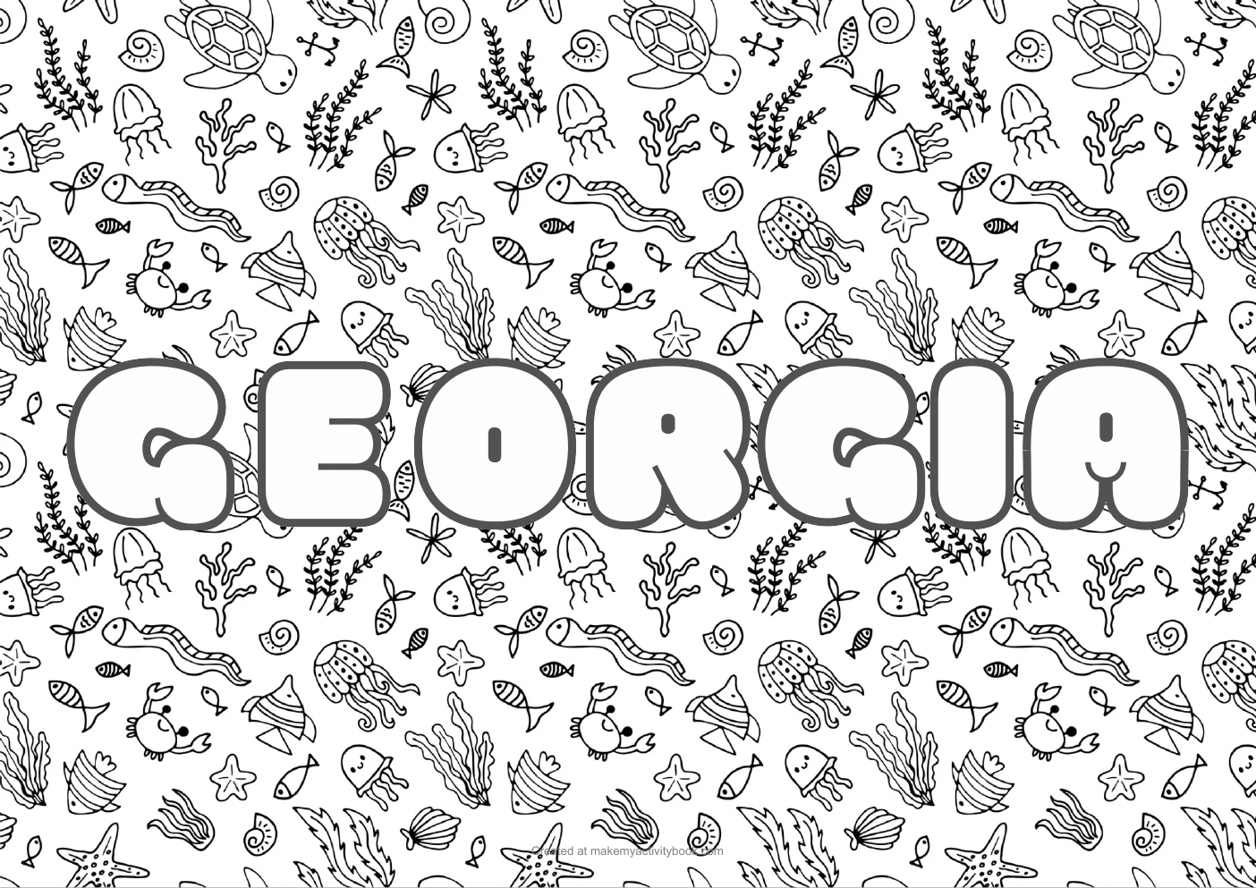 Georgia sea colouring sheet