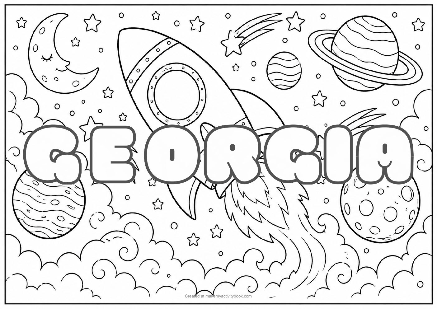 Georgia space colouring sheet