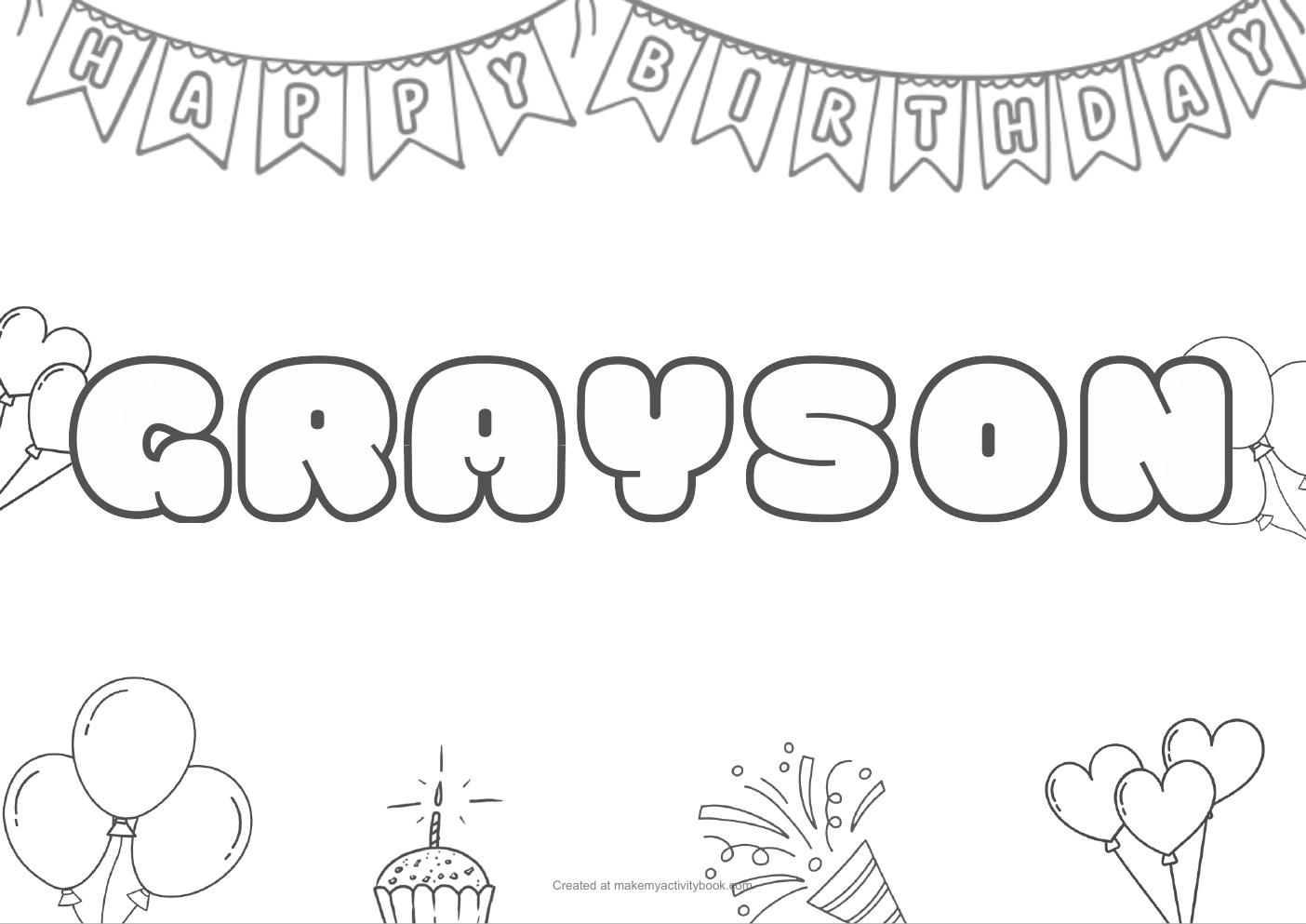 Grayson birthday colouring sheet