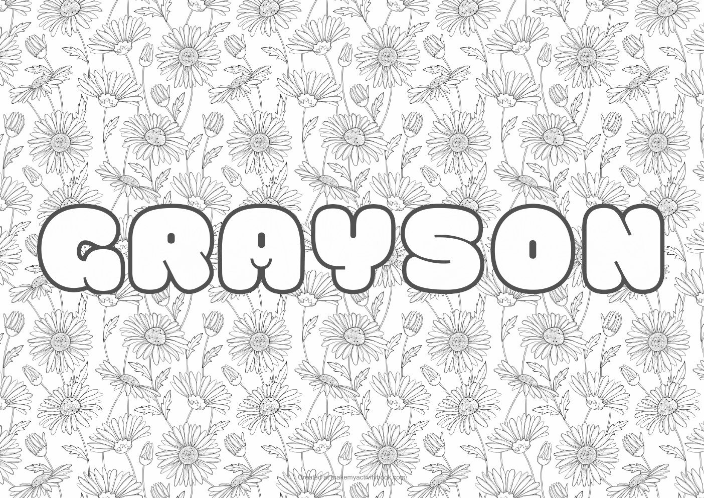 Grayson flowers colouring sheet