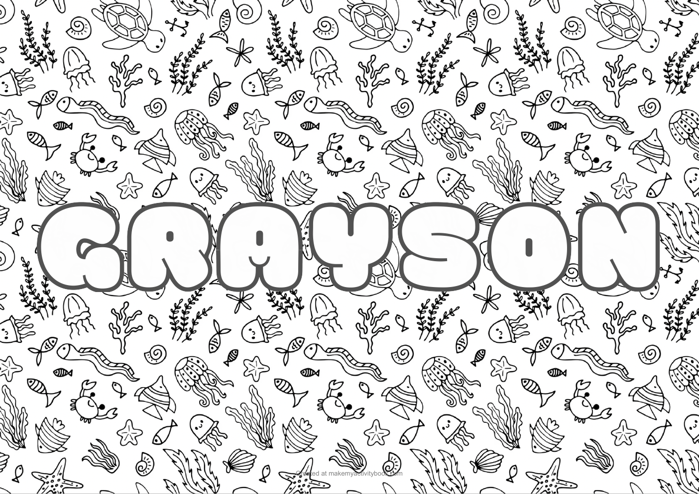 Grayson sea colouring sheet
