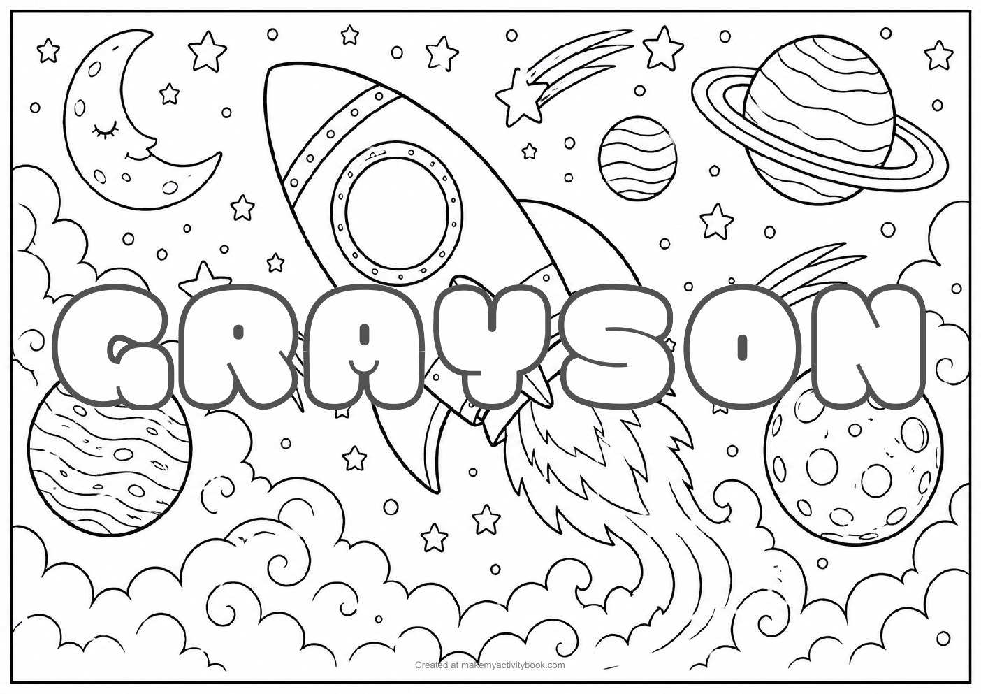 Grayson space colouring sheet
