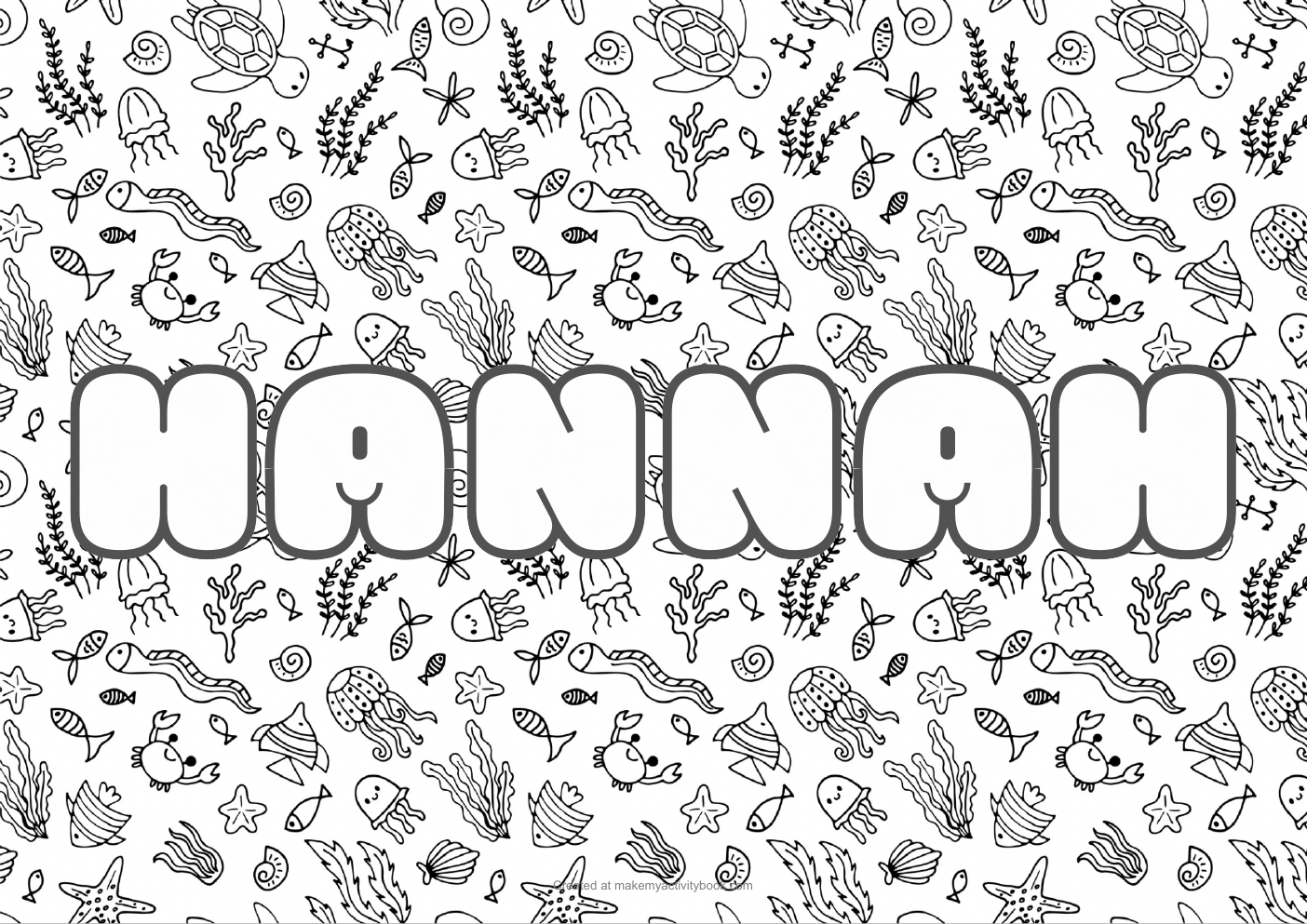 Hannah sea colouring sheet