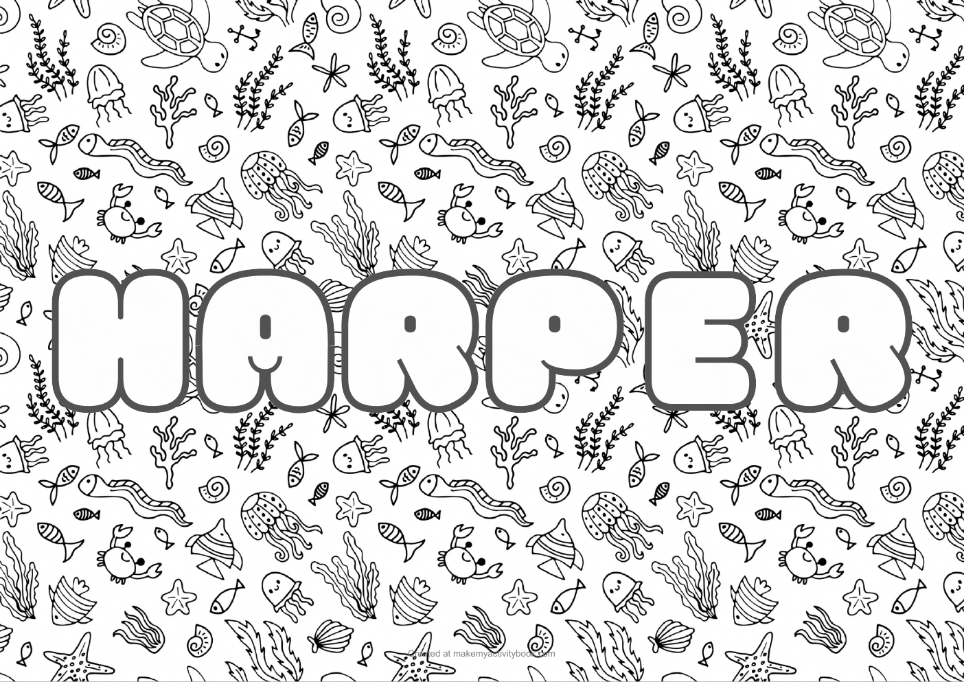 Harper sea colouring sheet