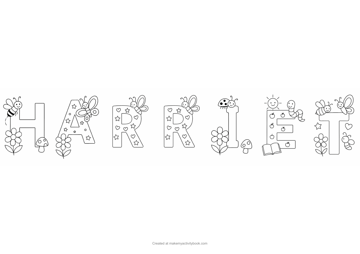 Harriet letters colouring sheet