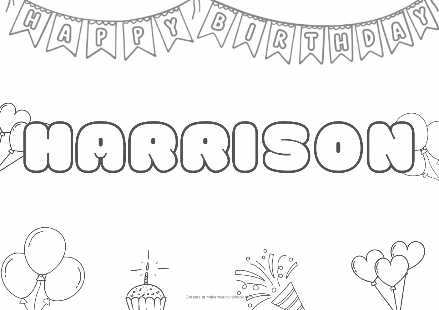 Harrison birthday colouring sheet