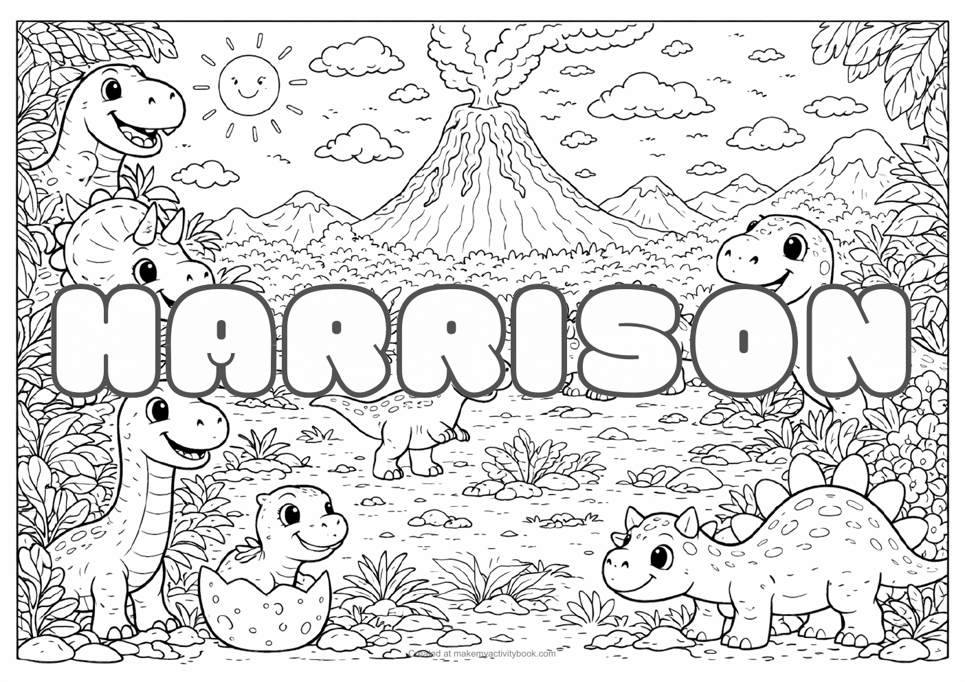 Harrison dinosaur colouring sheet