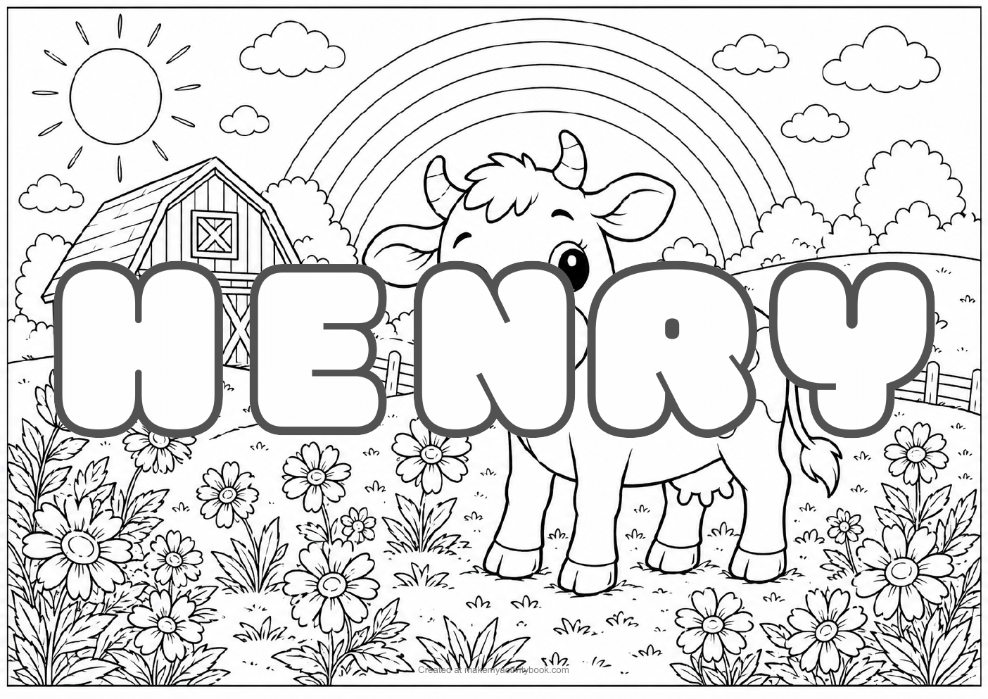 Henry farm colouring sheet