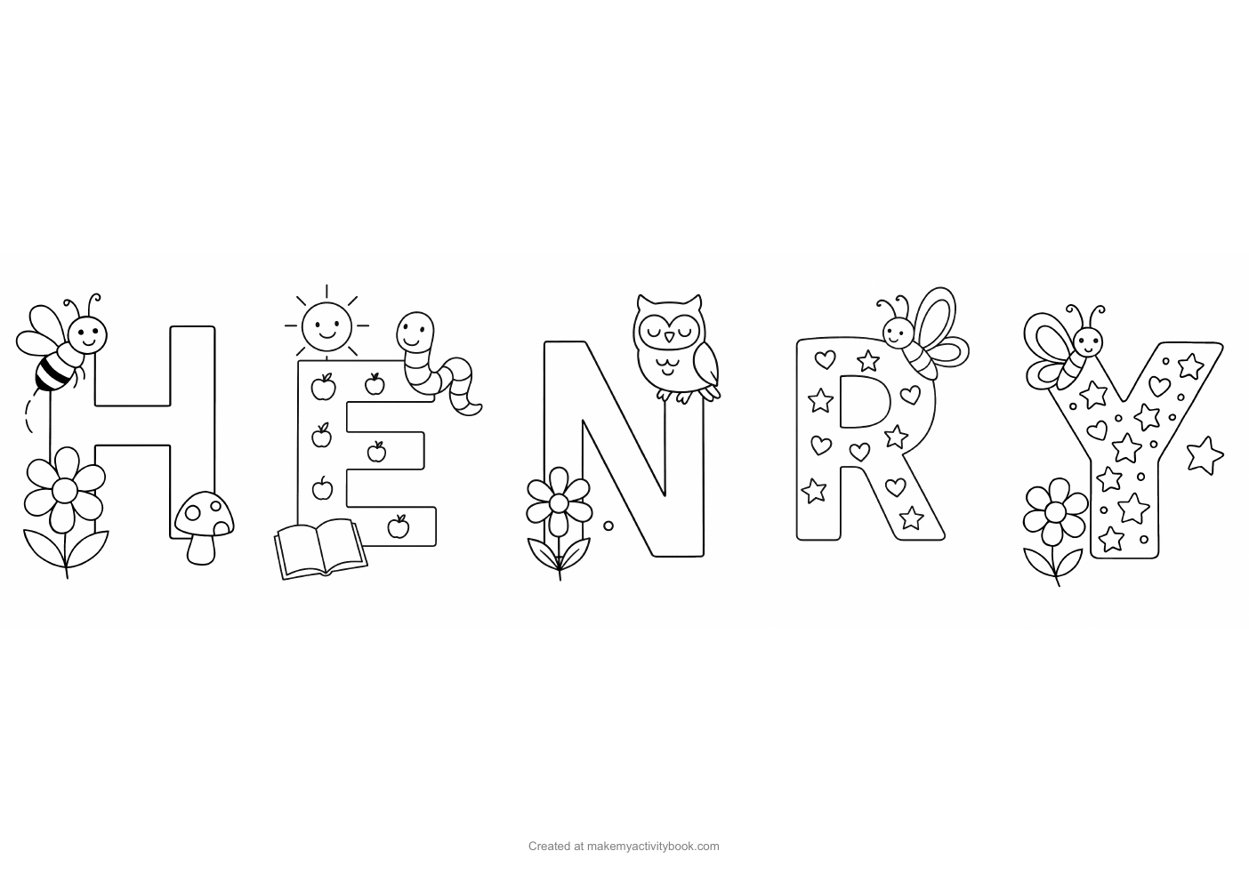 Henry letters colouring sheet