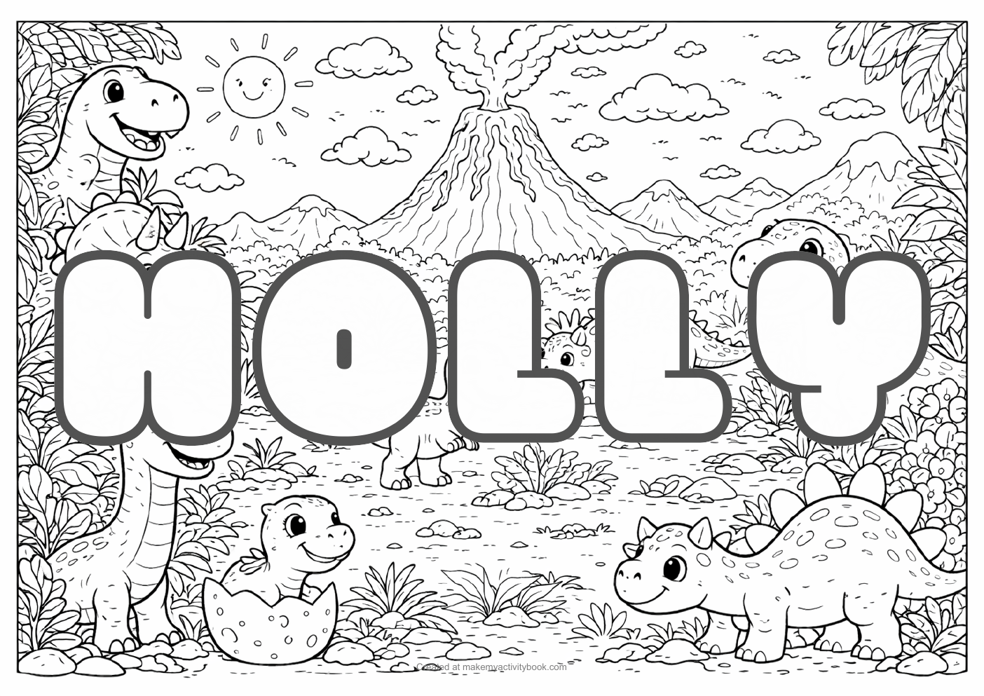 Holly dinosaur colouring sheet