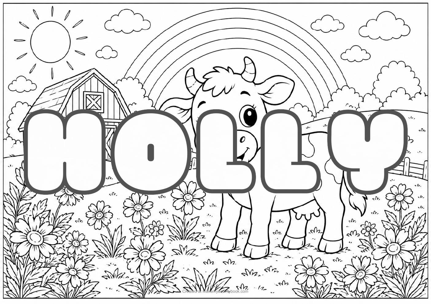 Holly farm colouring sheet