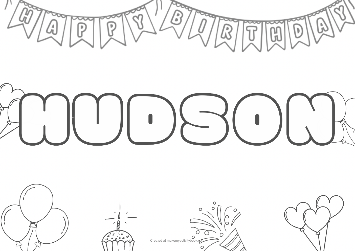 Hudson birthday colouring sheet
