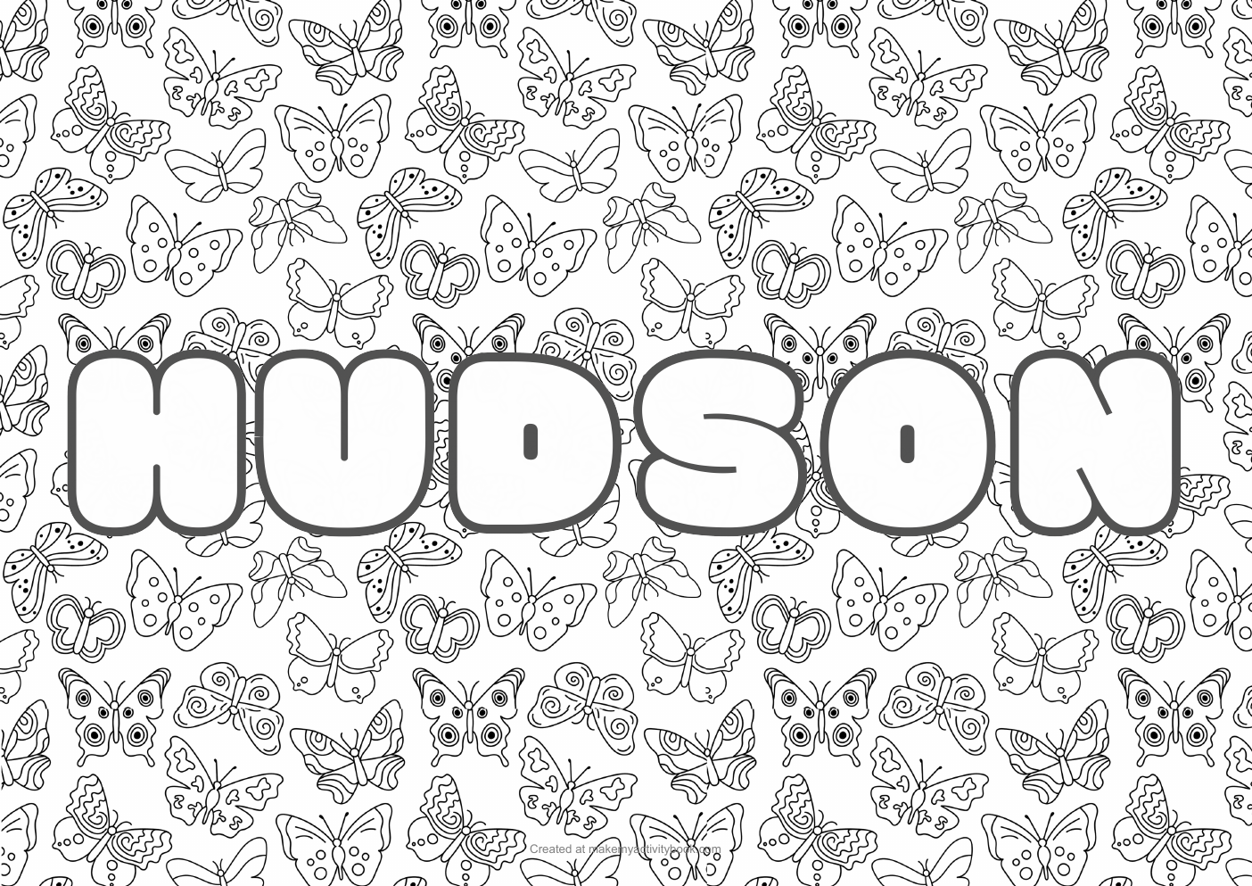 Hudson butterflies colouring sheet