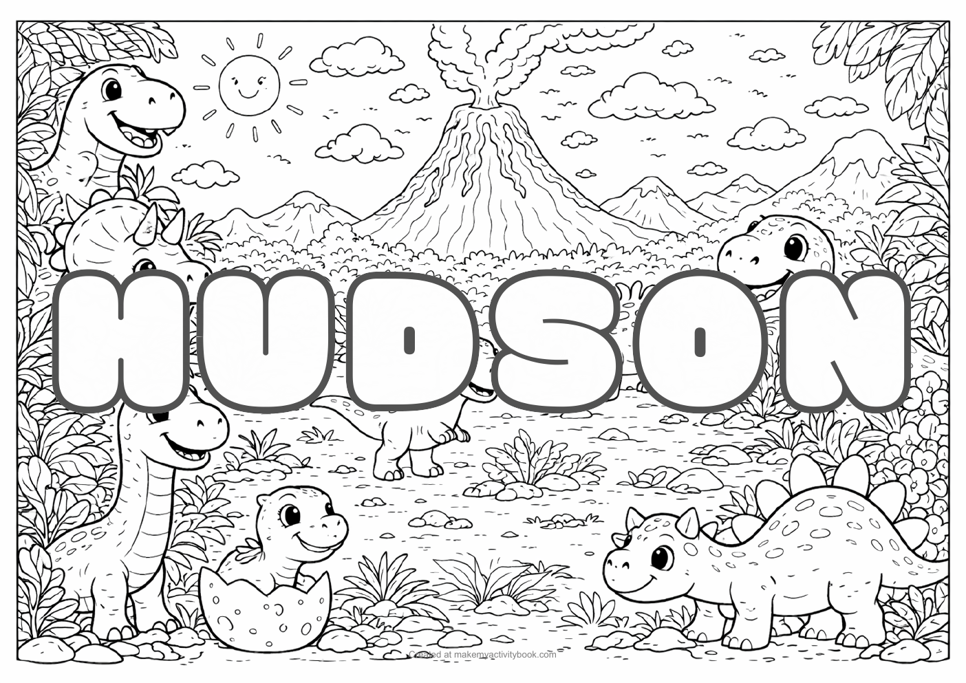 Hudson dinosaur colouring sheet