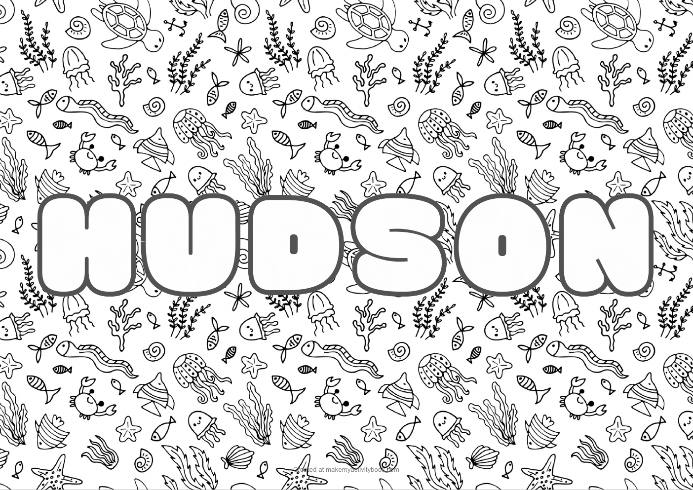 Hudson sea colouring sheet