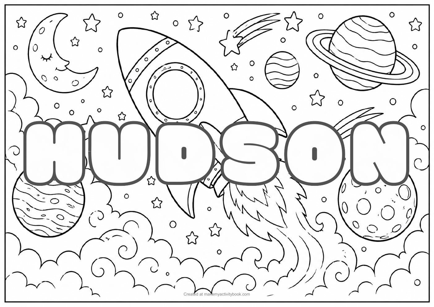 Hudson space colouring sheet