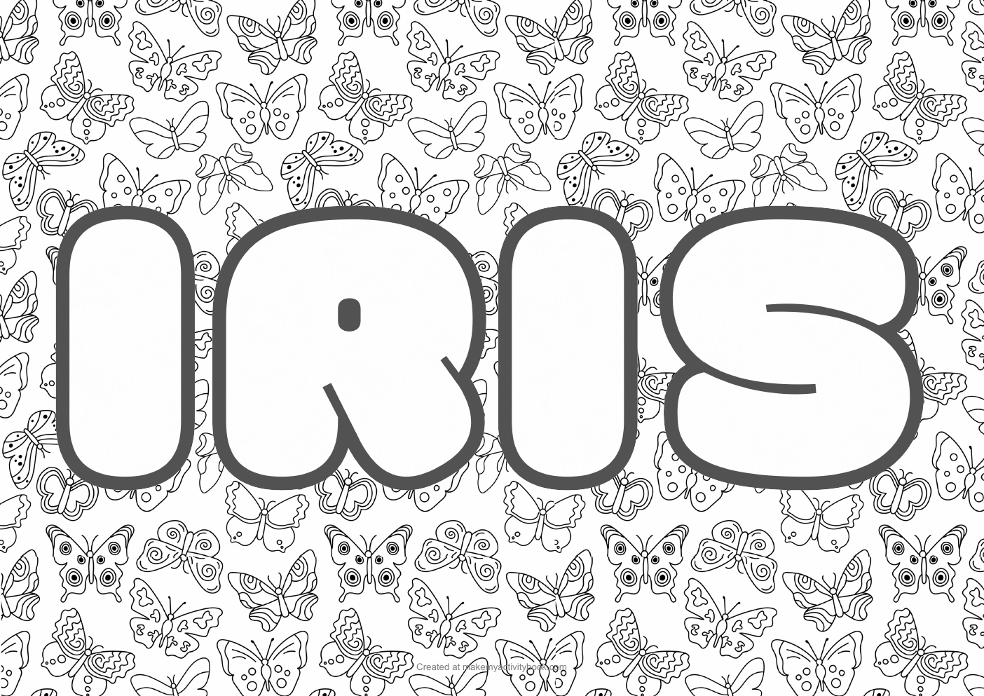 Iris butterflies colouring sheet