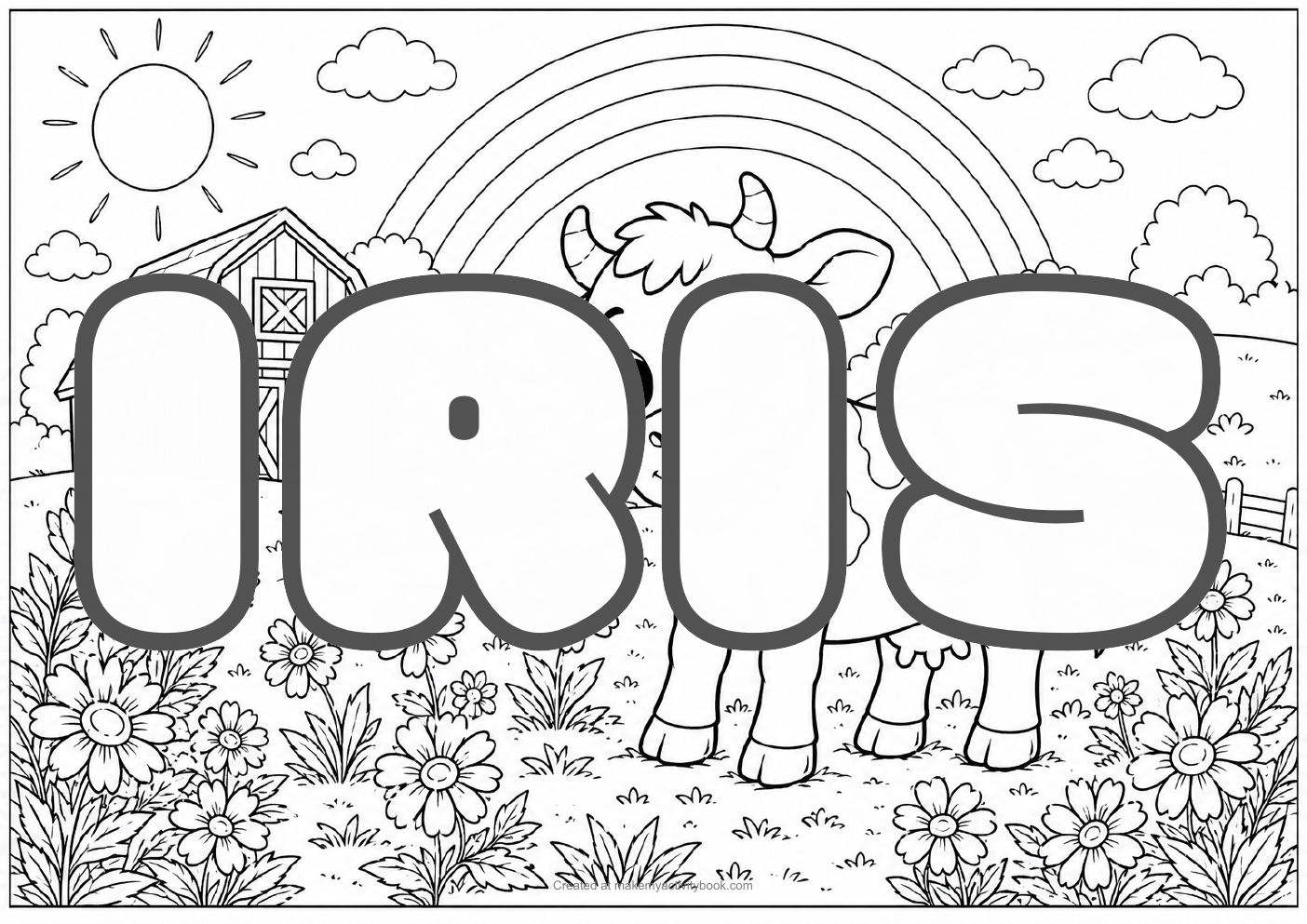 Iris farm colouring sheet