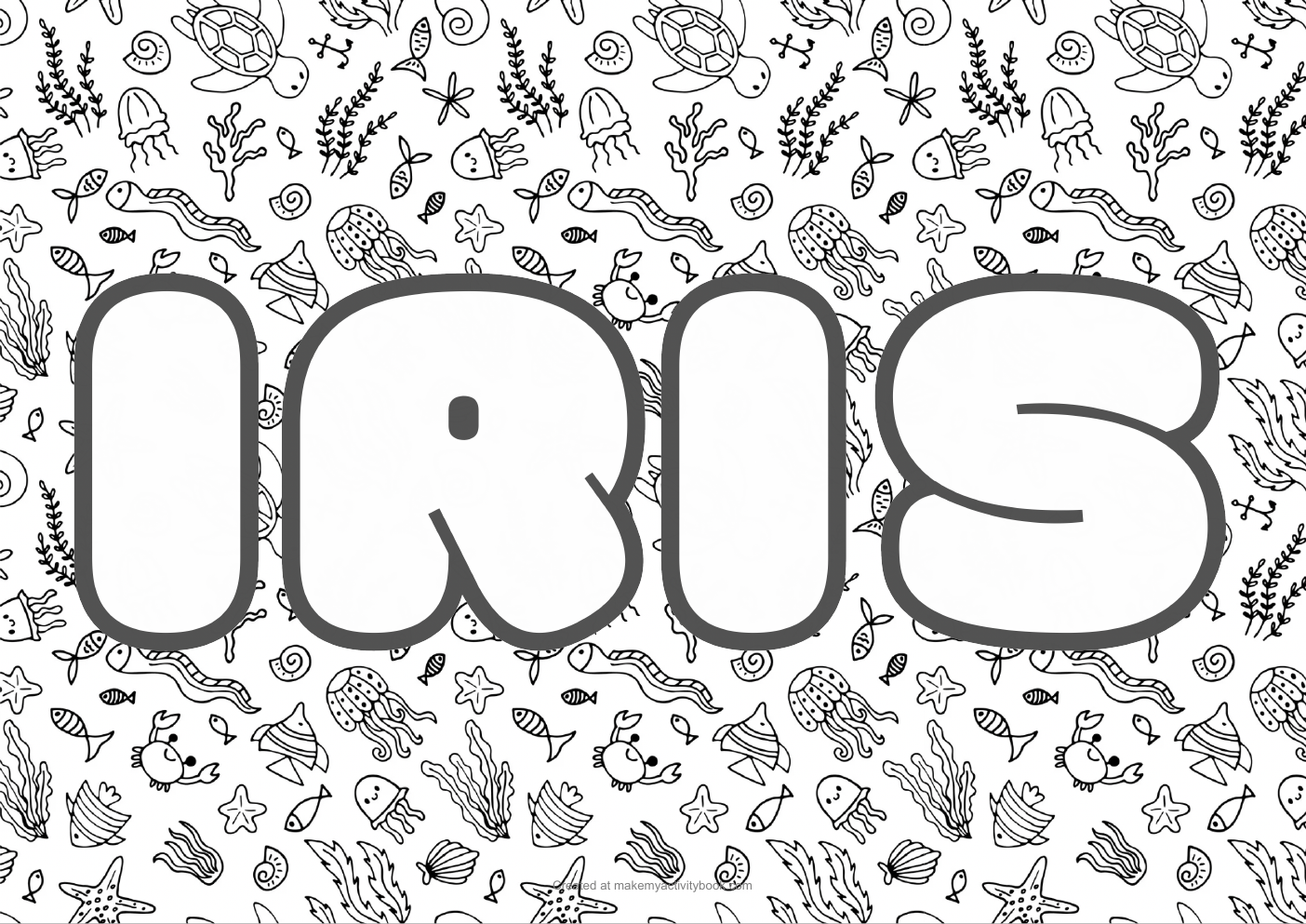 Iris sea colouring sheet