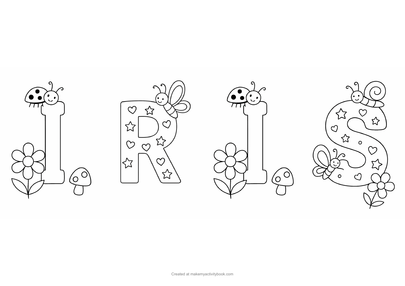 Iris letters colouring sheet