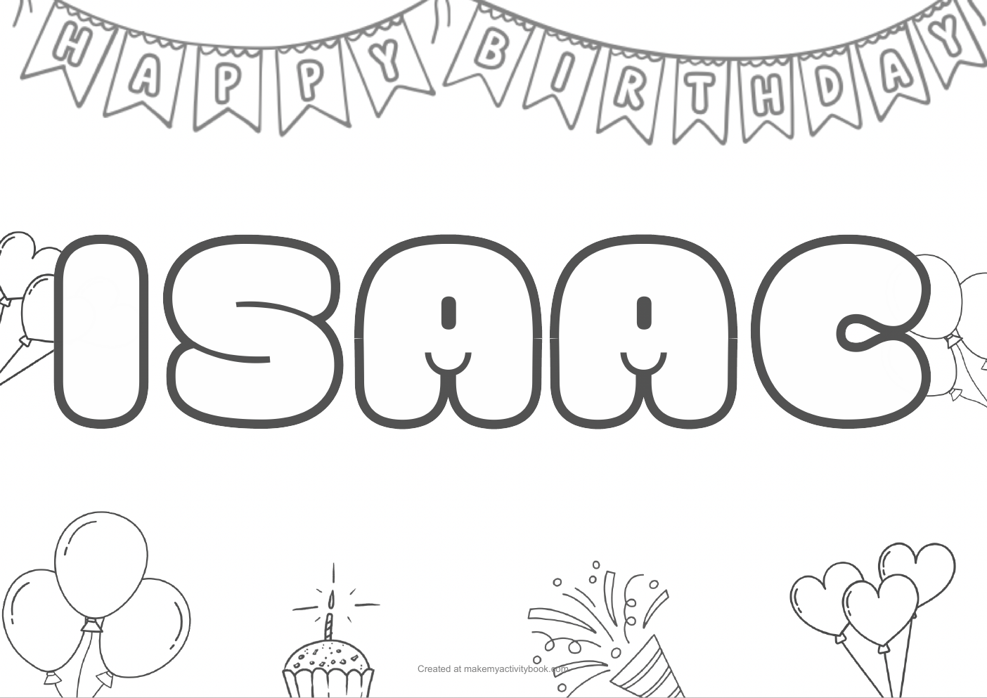 Isaac birthday colouring sheet