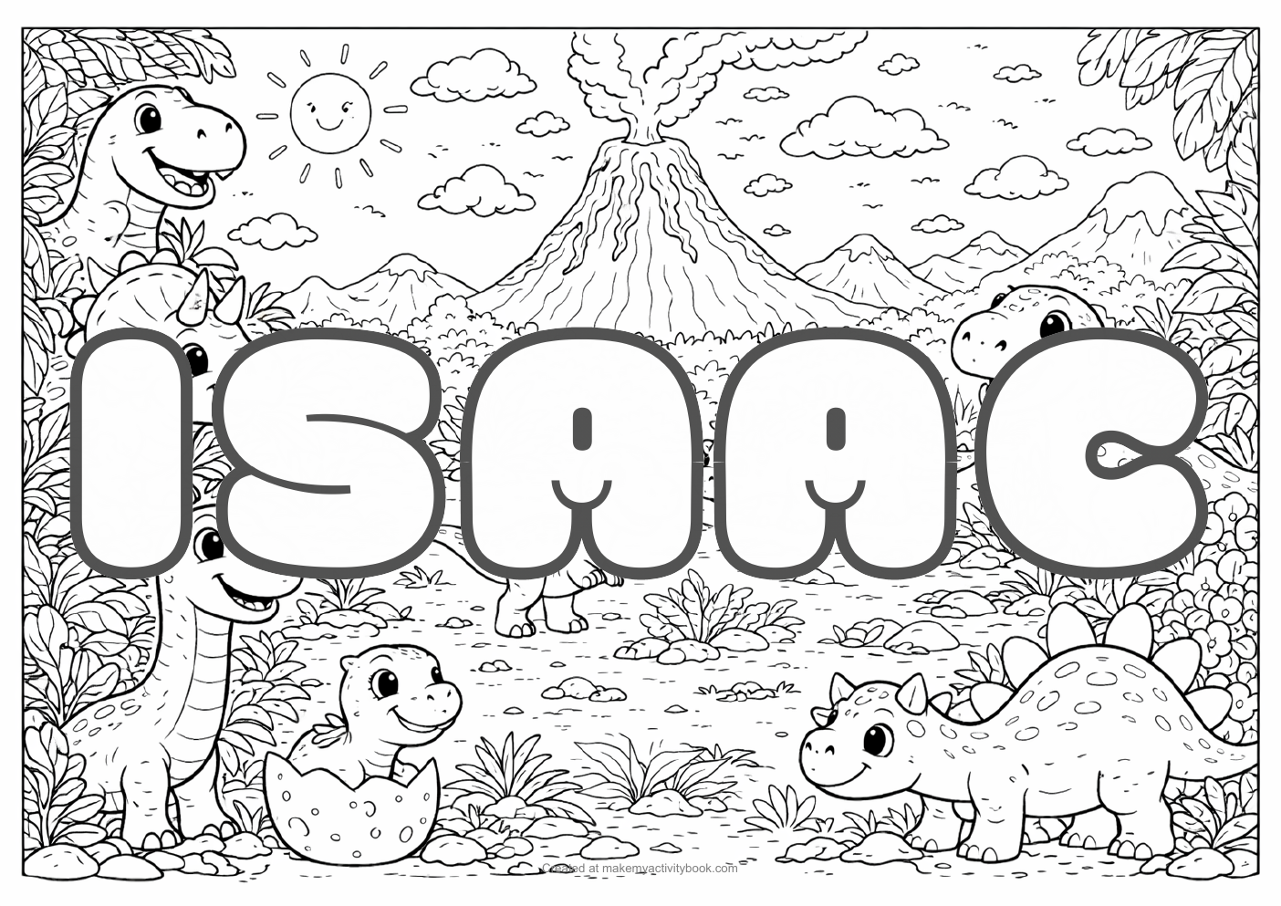 Isaac dinosaur colouring sheet