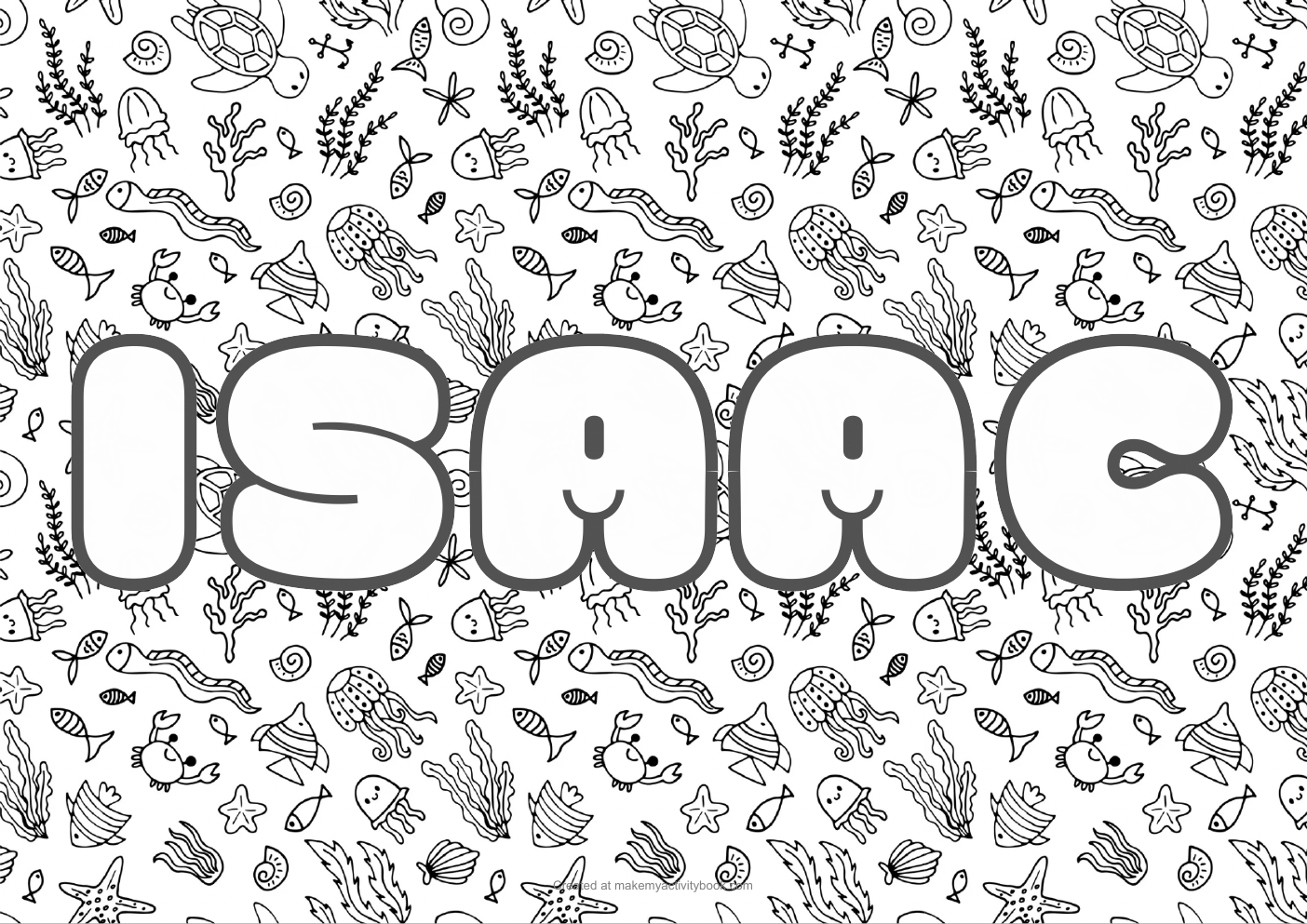 Isaac sea colouring sheet