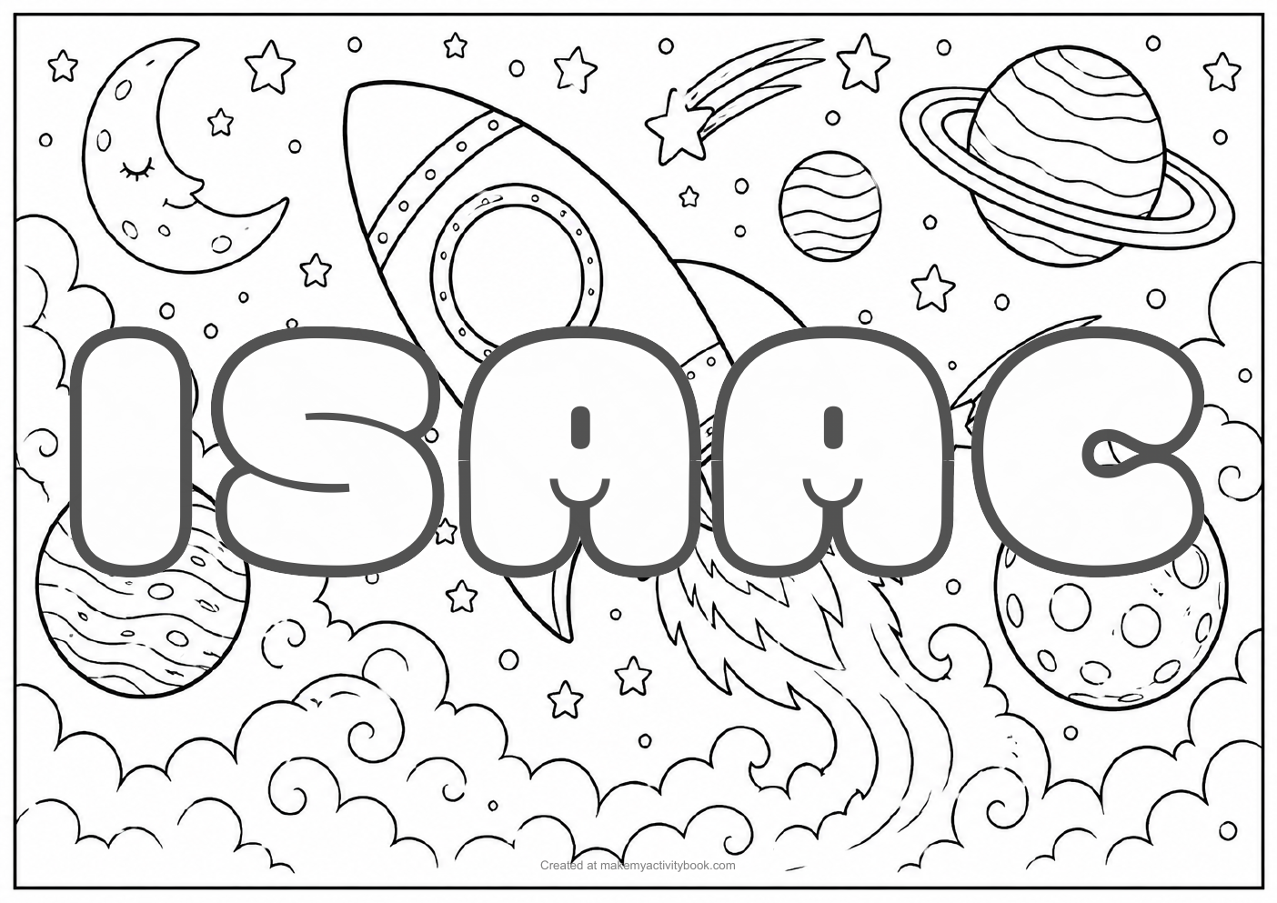 Isaac space colouring sheet