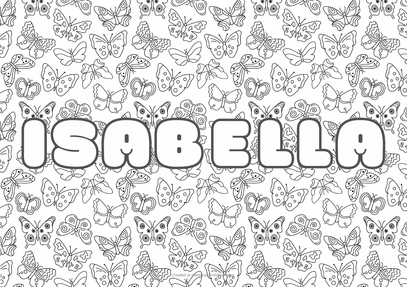 Isabella butterflies colouring sheet