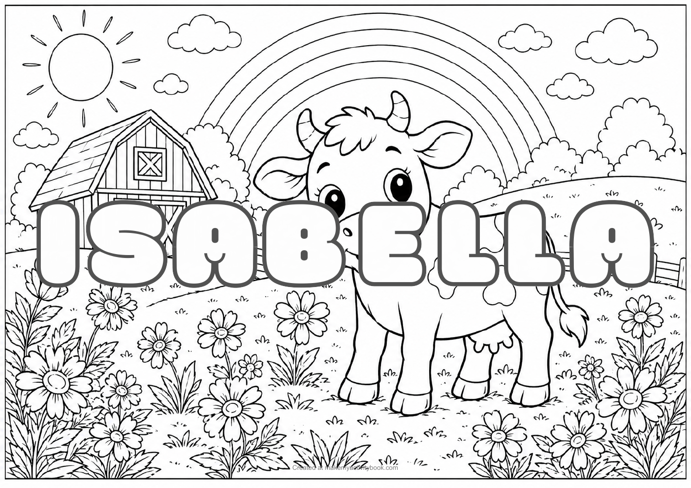 Isabella farm colouring sheet