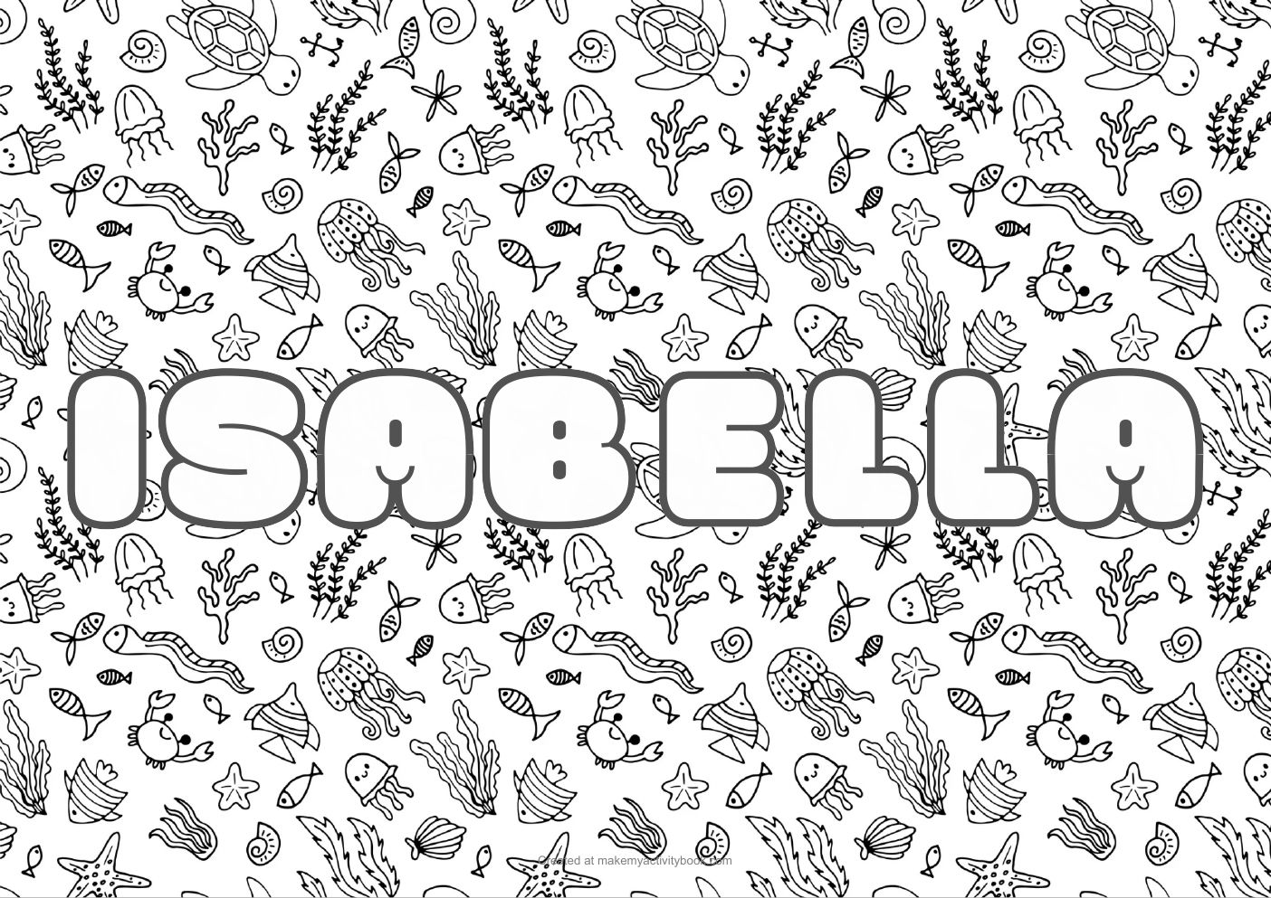 Isabella sea colouring sheet