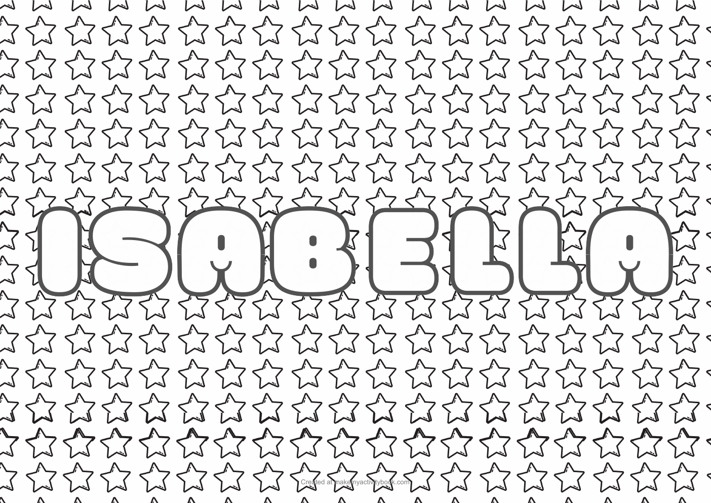 Isabella stars colouring sheet