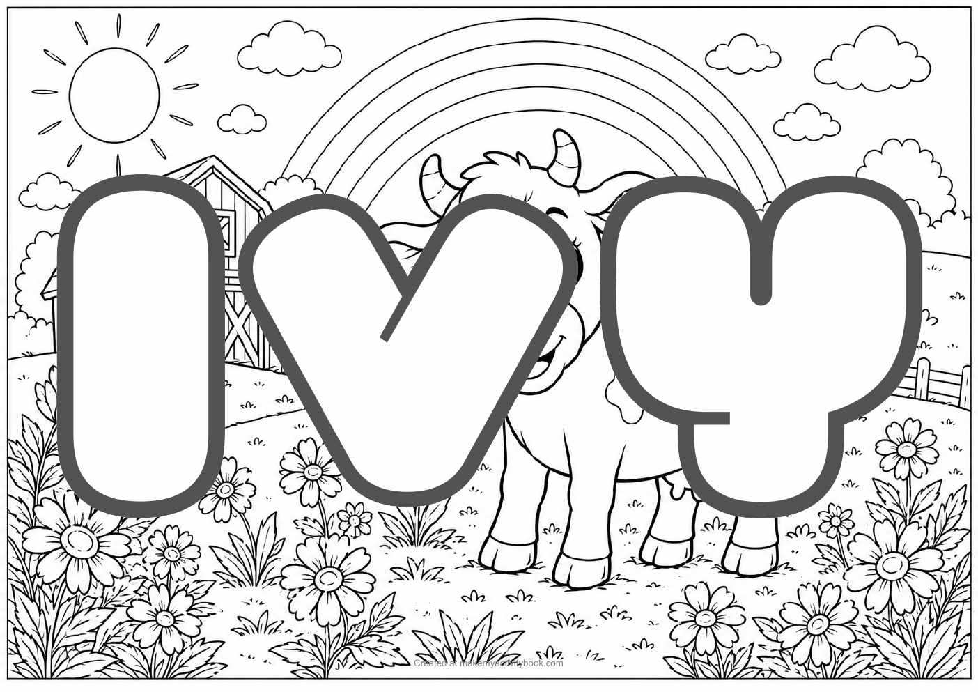 Ivy farm colouring sheet