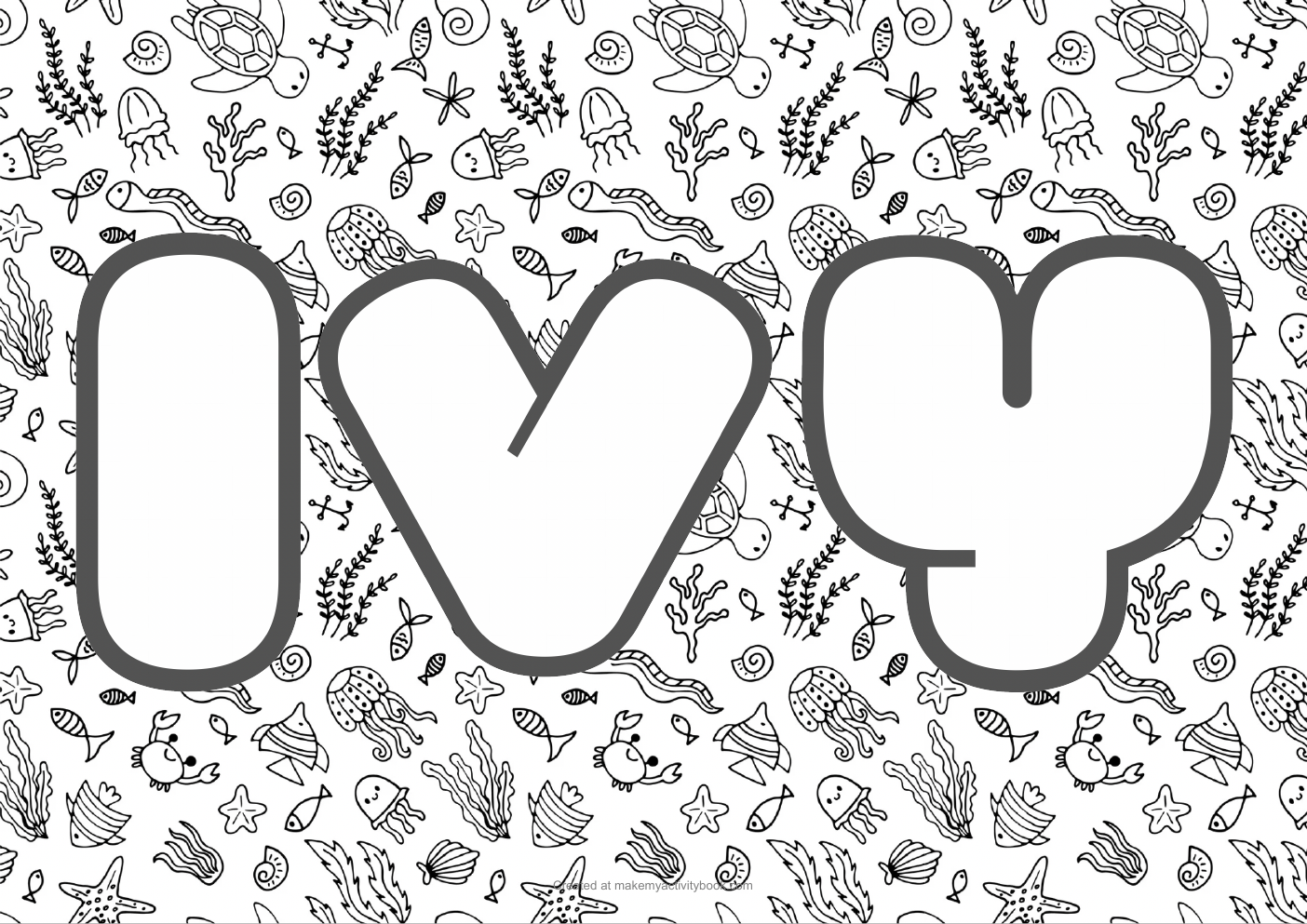 Ivy sea colouring sheet