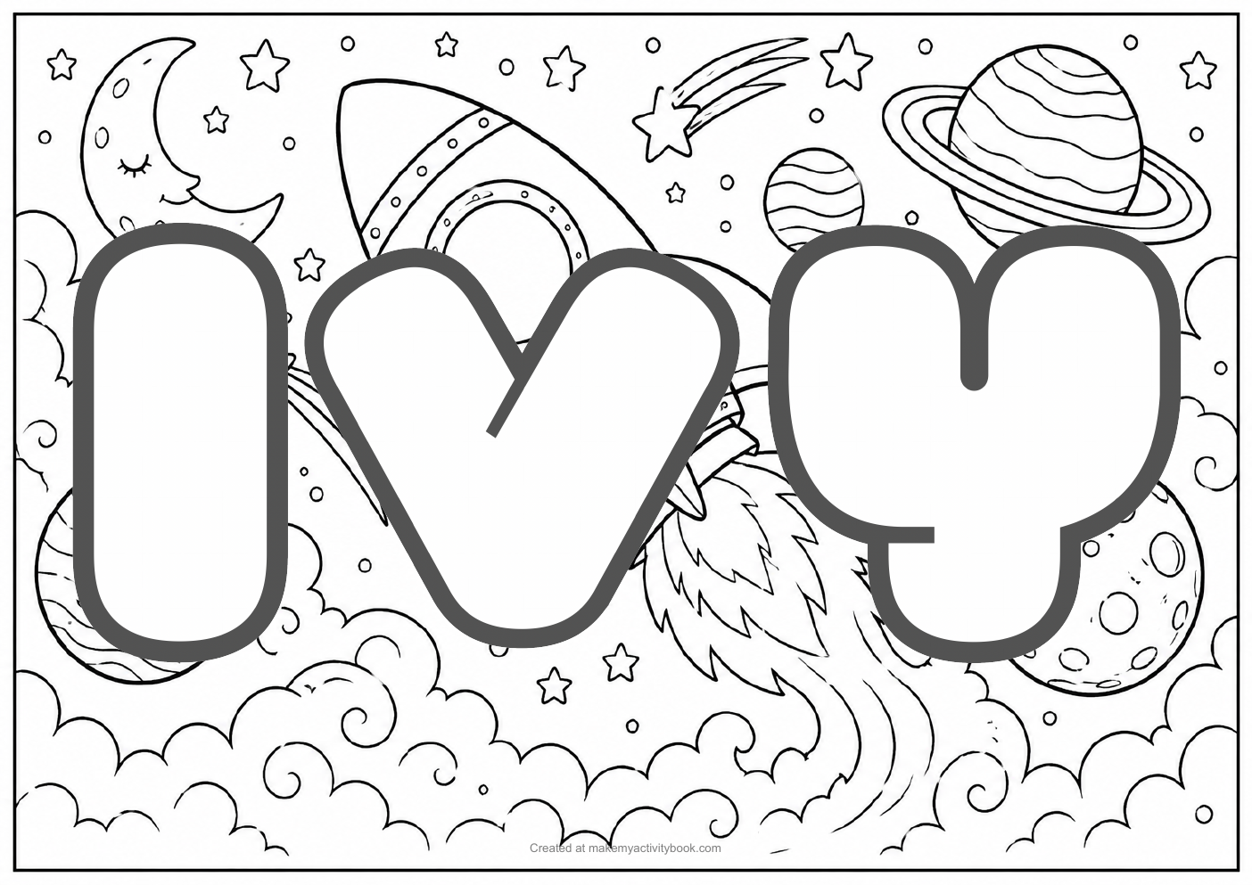 Ivy space colouring sheet