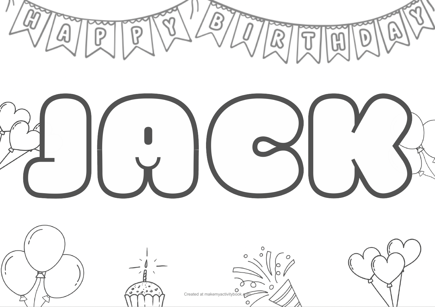 Jack birthday colouring sheet