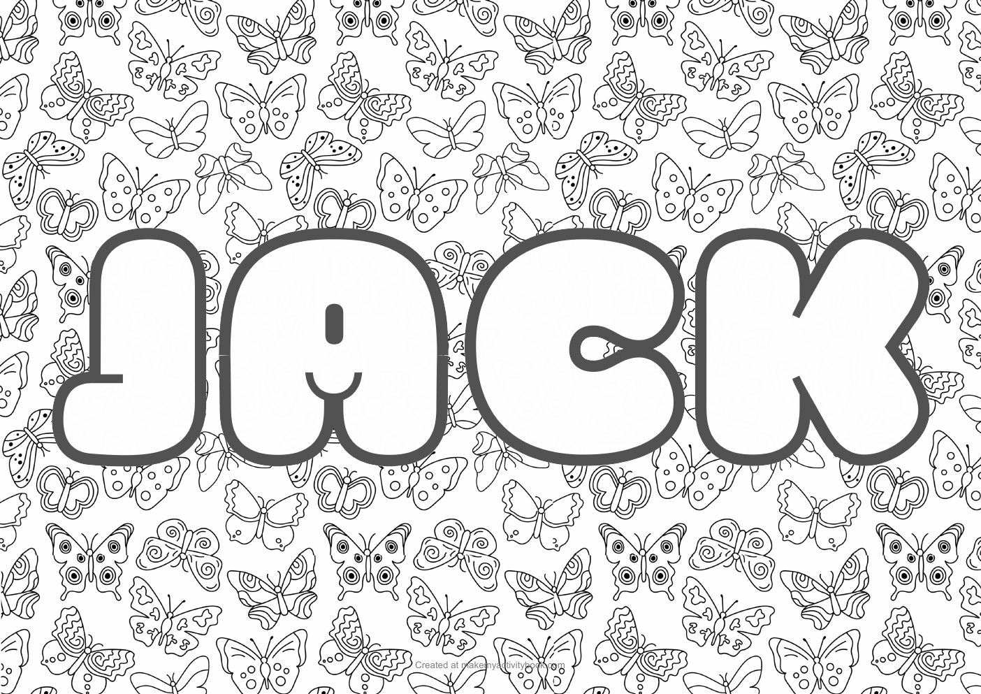 Jack butterflies colouring sheet