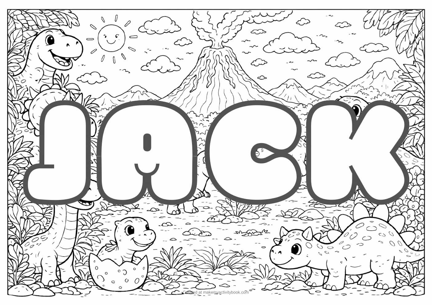 Jack dinosaur colouring sheet
