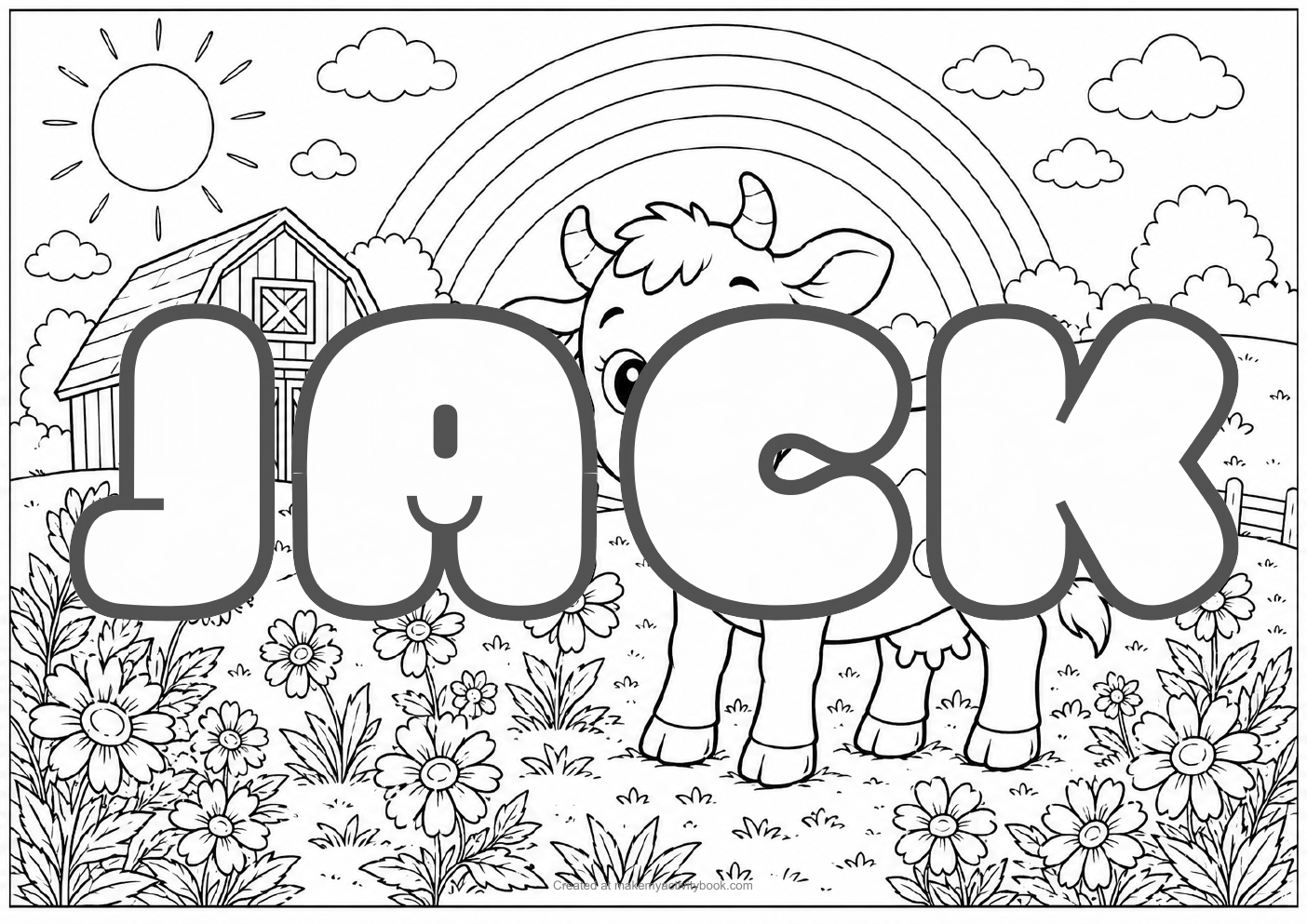 Jack farm colouring sheet