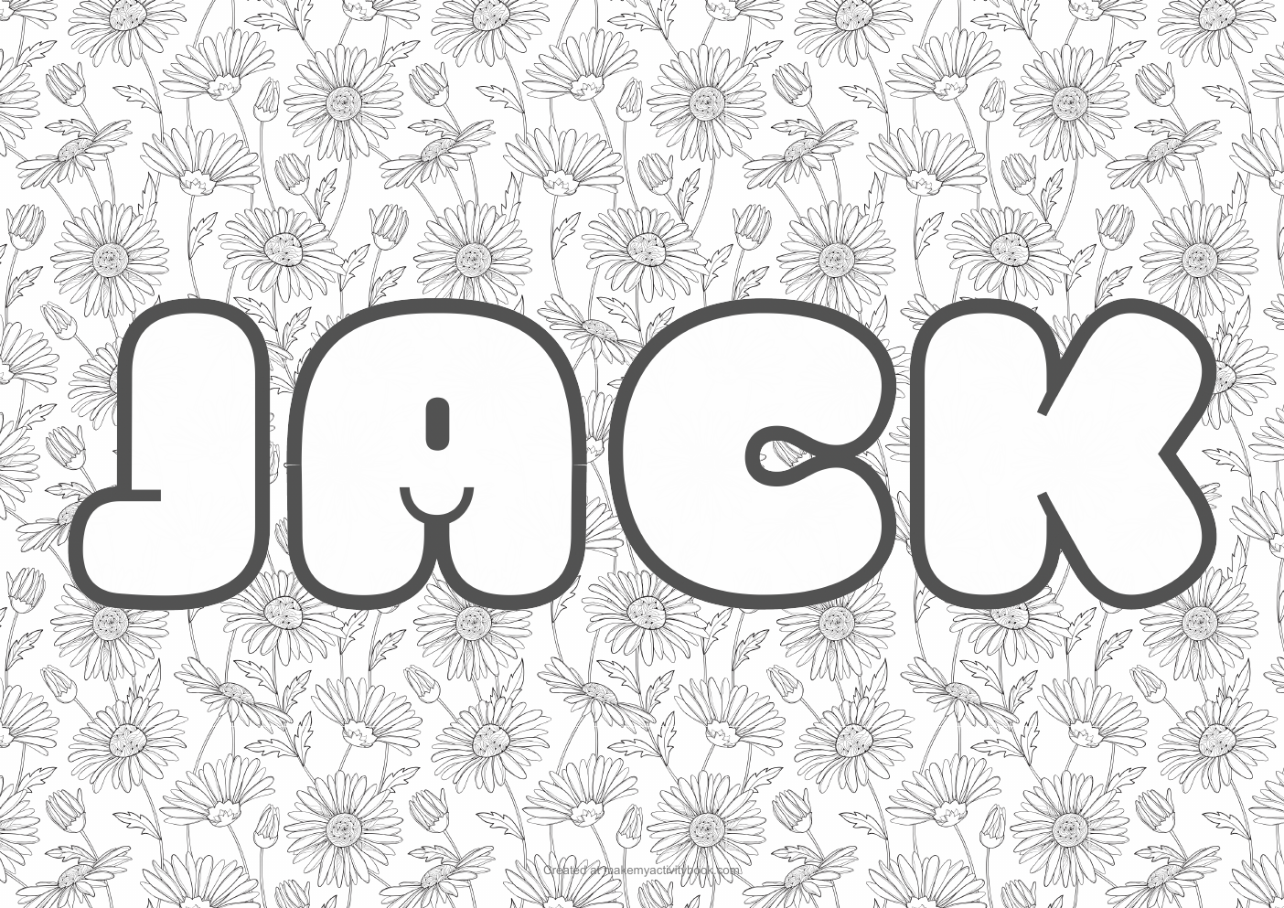 Jack flowers colouring sheet