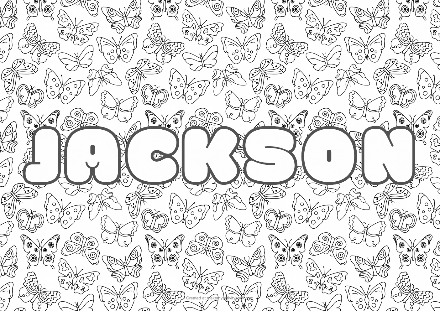 Jackson butterflies colouring sheet