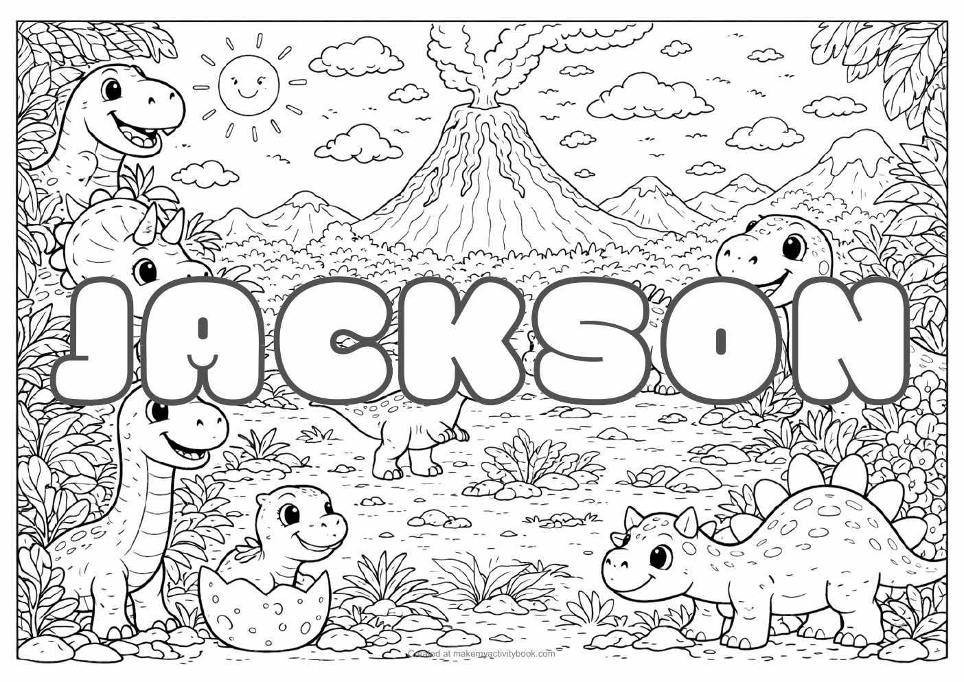 Jackson dinosaur colouring sheet