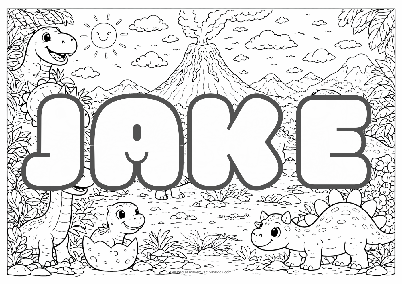 Jake dinosaur colouring sheet