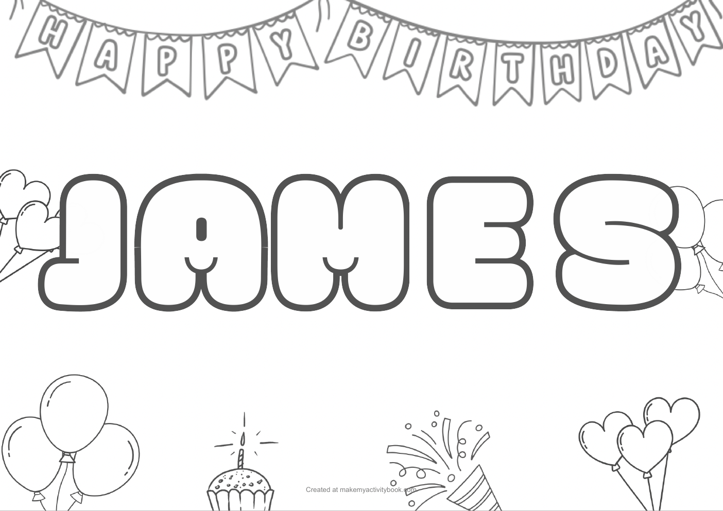 James birthday colouring sheet