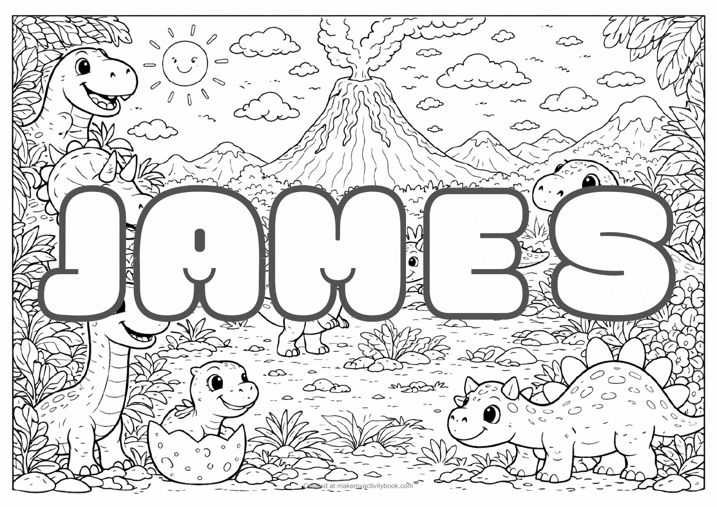 James dinosaur colouring sheet