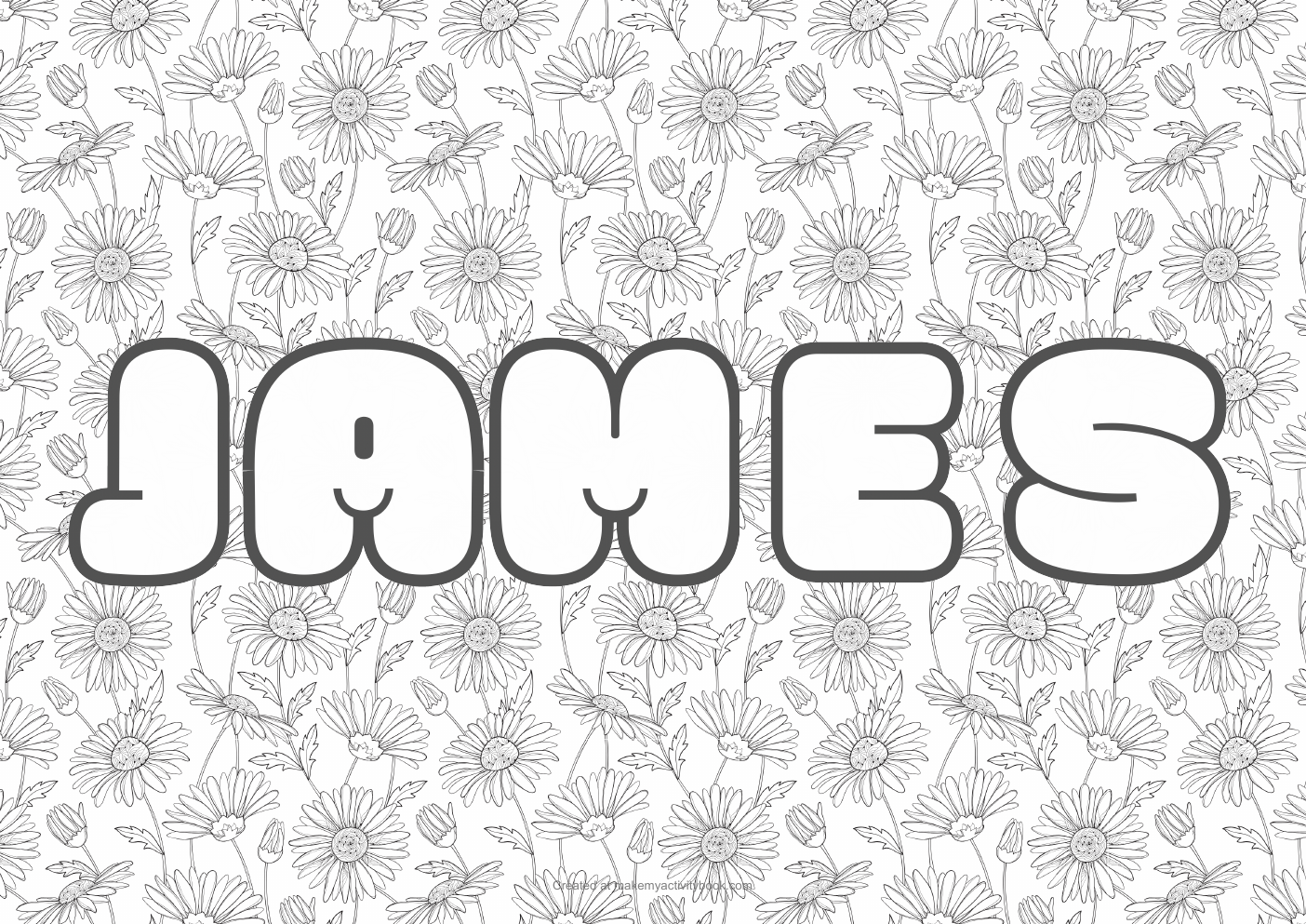 James flowers colouring sheet