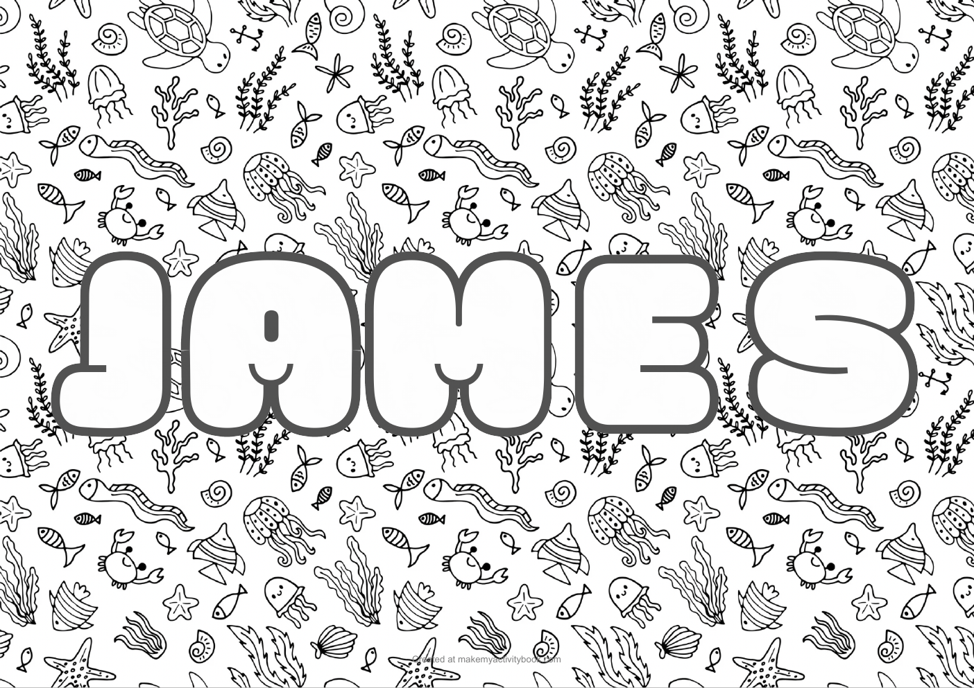 James sea colouring sheet