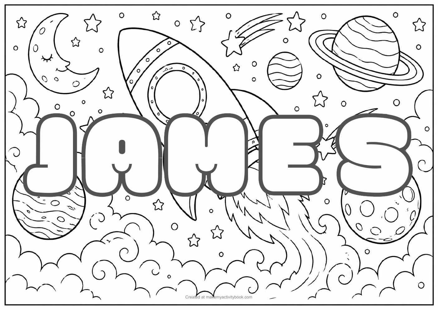 James space colouring sheet